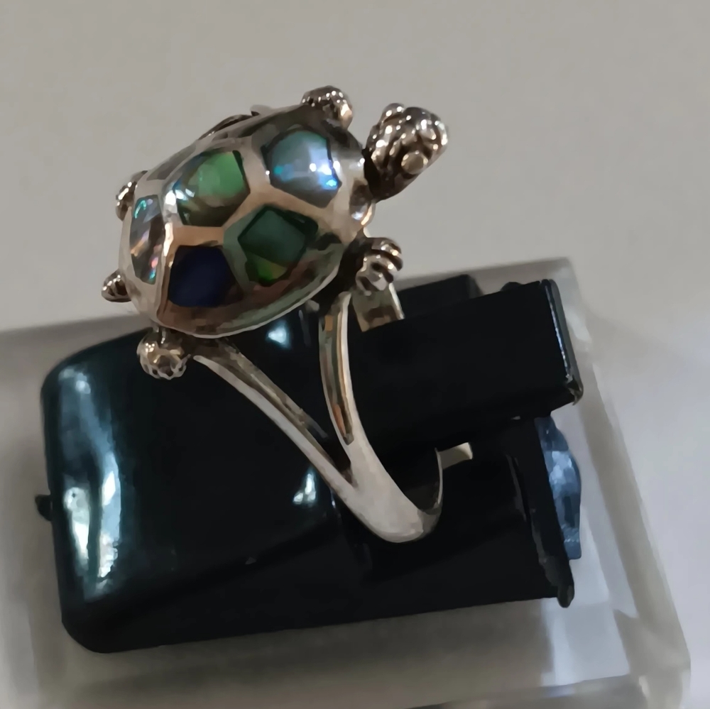Ring Sterling Silver Turtle Abalone - image 4